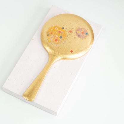 箔工芸　花丸　手鏡