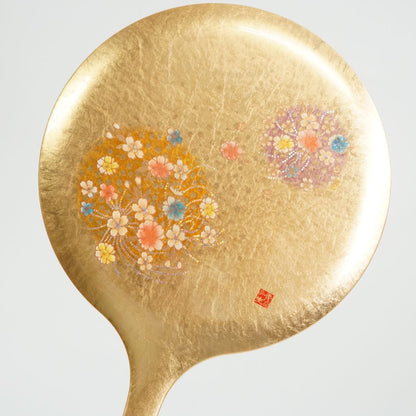 箔工芸　花丸　手鏡