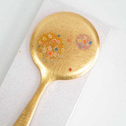 箔工芸　花丸　手鏡