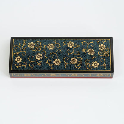 漆芸　唐草文様　筆箱