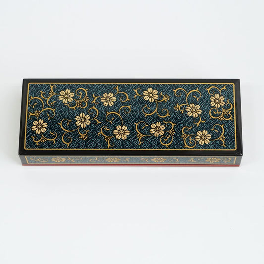 漆芸　唐草文様　筆箱