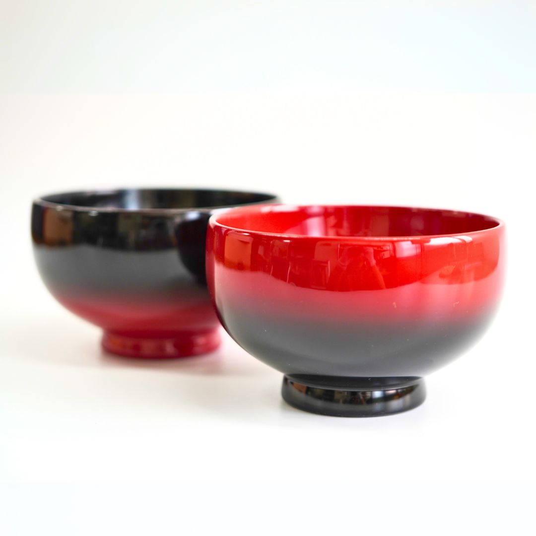山中 ぼかし夫婦椀 – 漆器 高翆