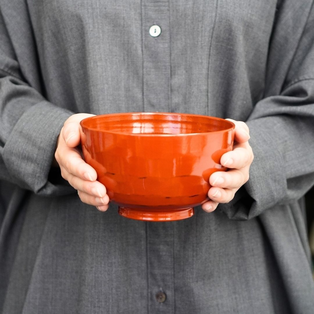 山中 弥生蕎麦椀 根来 – 漆器 高翆