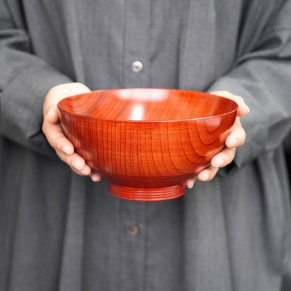 欅 麺椀 朱摺漆仕上
