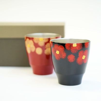越前塗 うるし華蒔絵ぐい吞み ペア