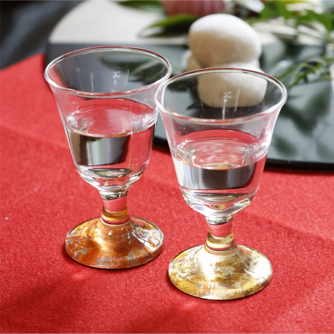 箔ちらし 高杯グラス ペア
