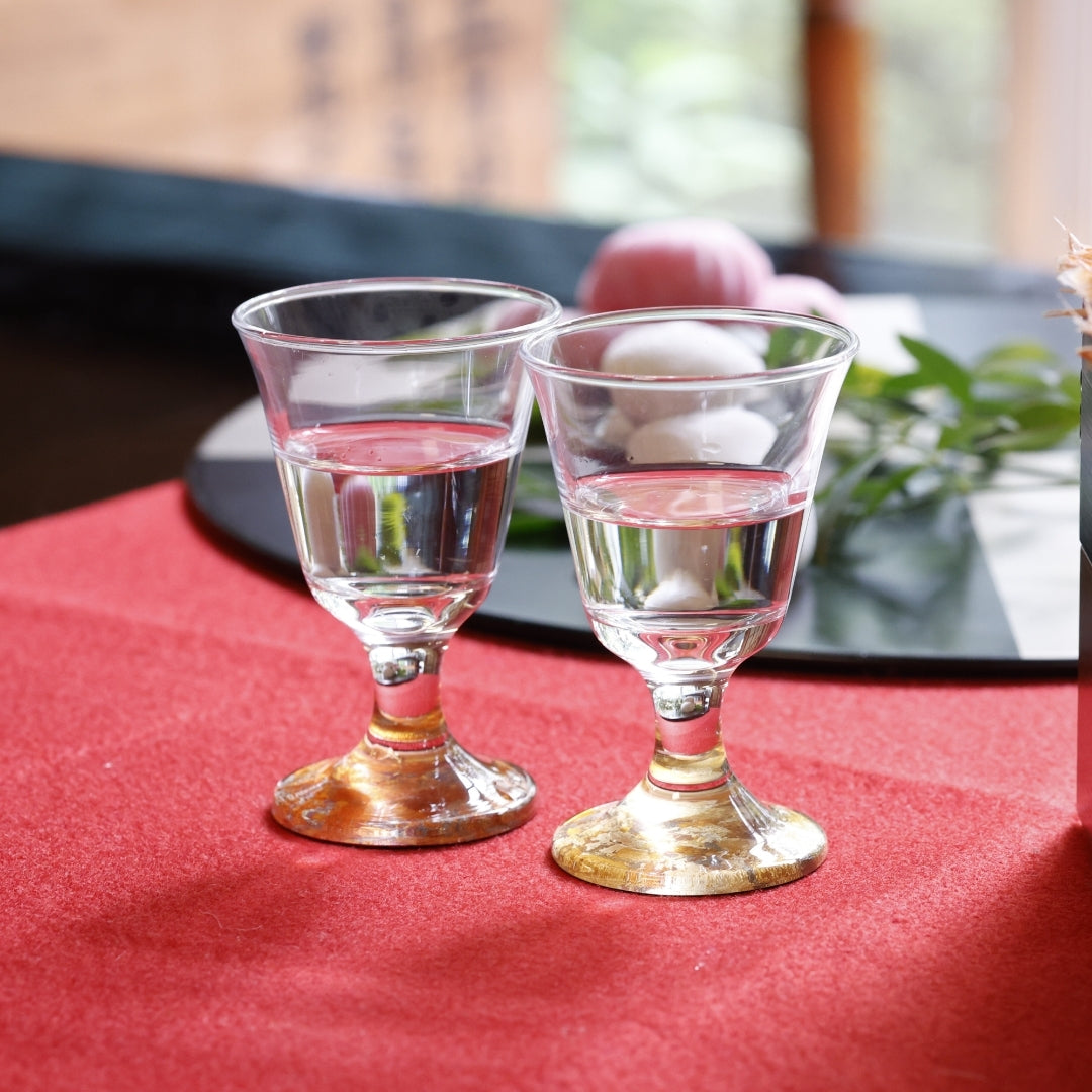 箔ちらし 高杯グラス ペア – 漆器 高翆
