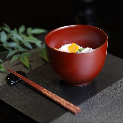 越前 かゆ椀 古代朱