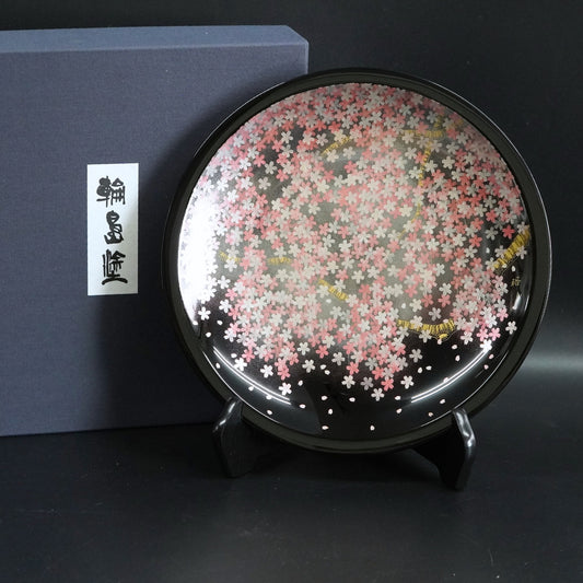輪島 飾皿 9.0 桜沈金