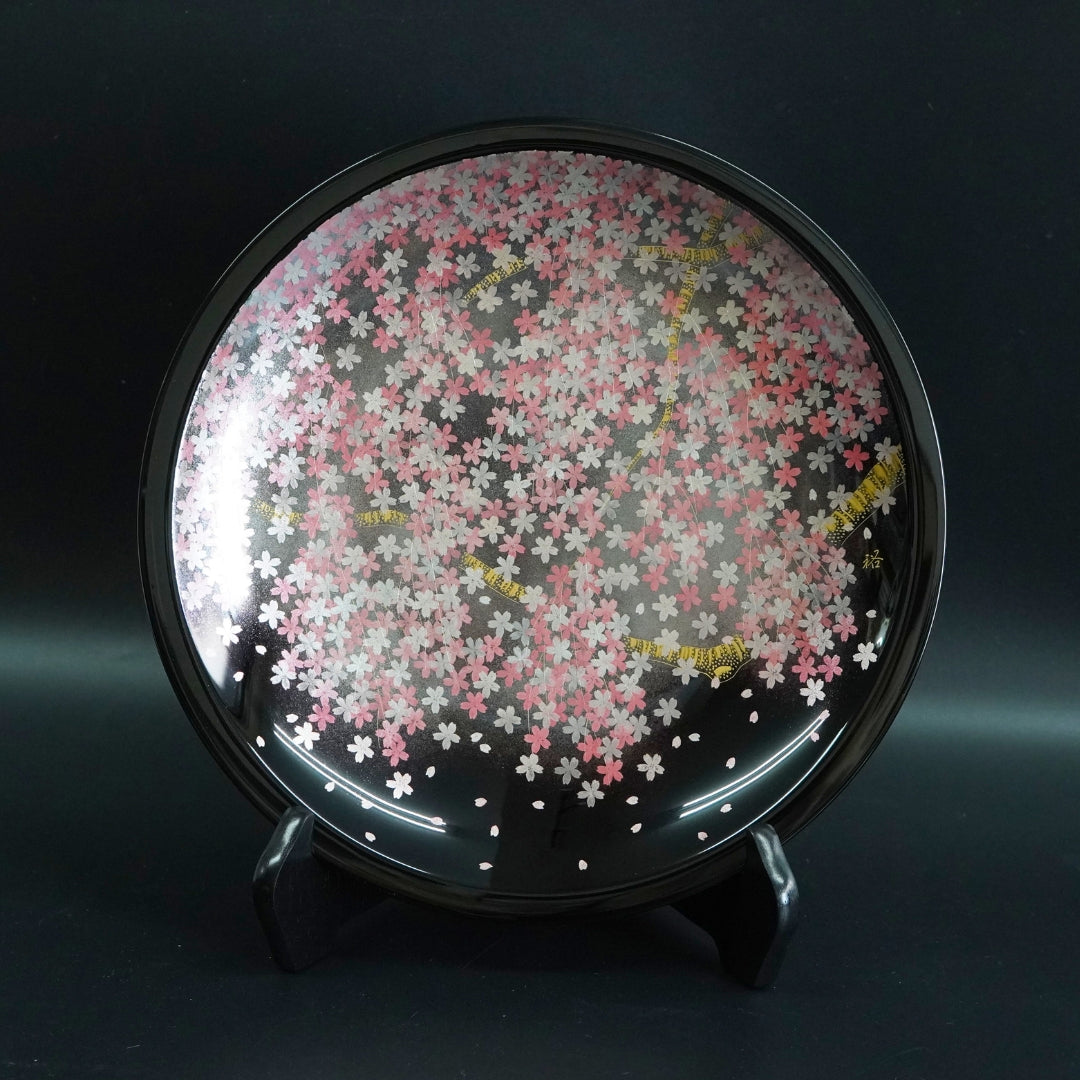 輪島 飾皿 9.0 桜沈金