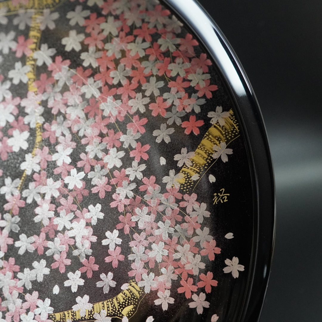 輪島 飾皿 9.0 桜沈金