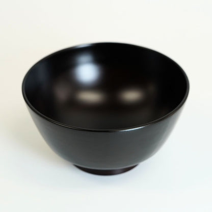 越前 欅一文字大椀 黒溜