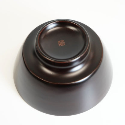 越前 欅一文字大椀 黒溜