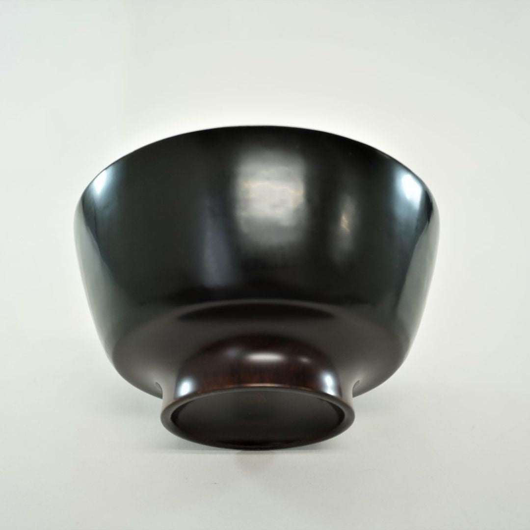 越前 欅一文字大椀 黒溜