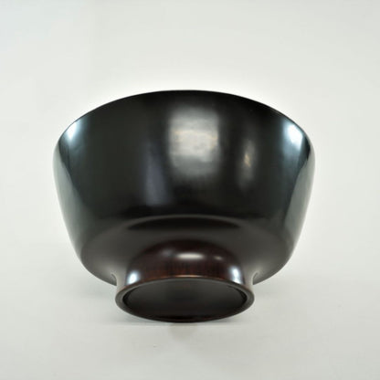 越前 欅一文字大椀 黒溜