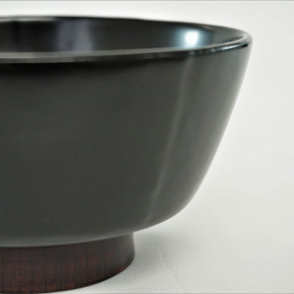 越前 欅一文字大椀 黒溜