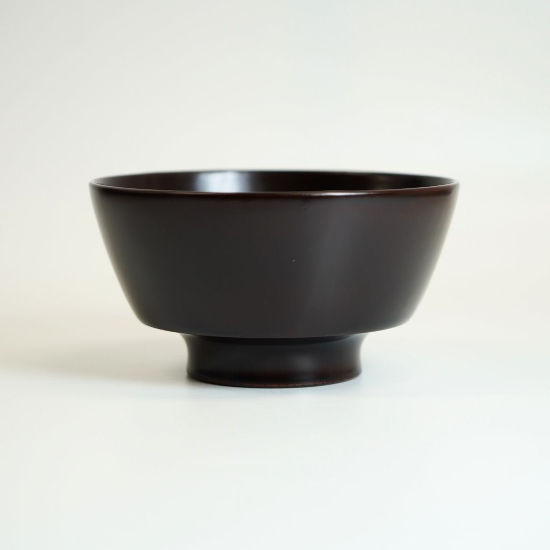 越前 欅一文字大椀 赤溜