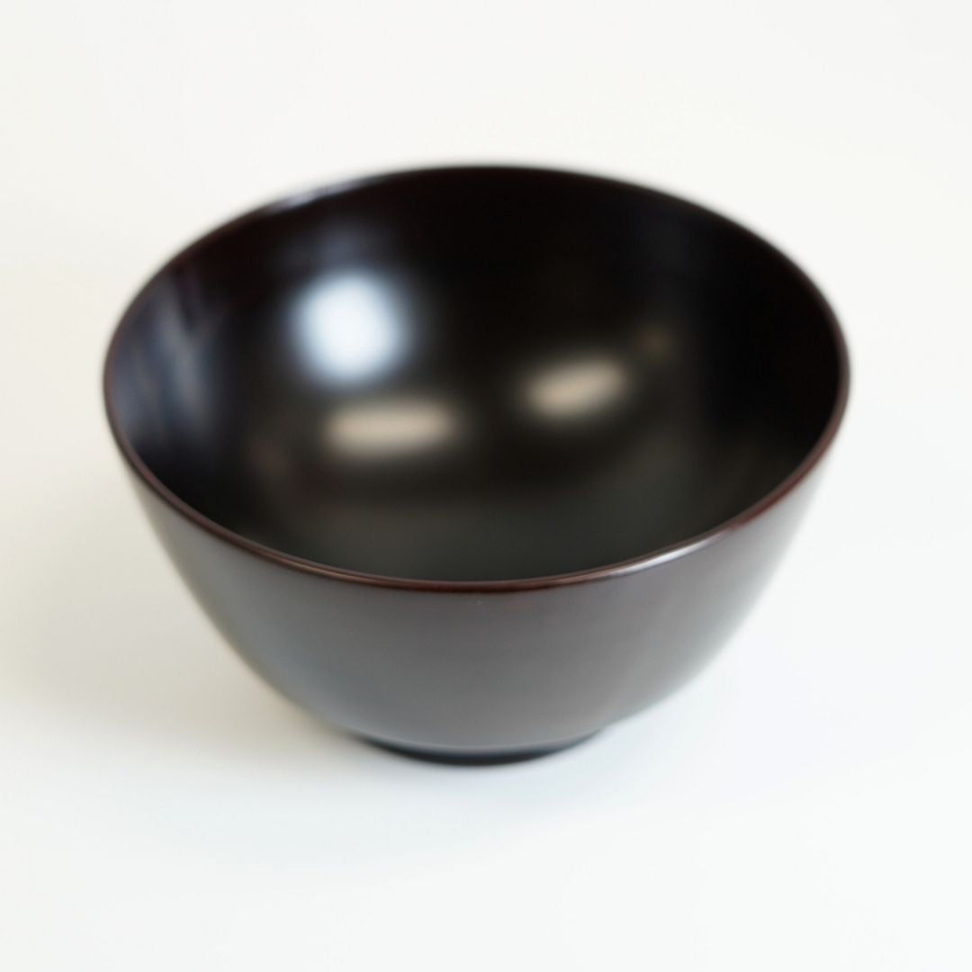 越前 欅一文字大椀 赤溜 – 漆器 高翆