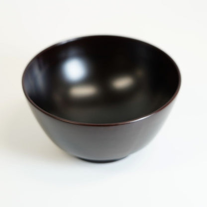 越前 欅一文字大椀 赤溜