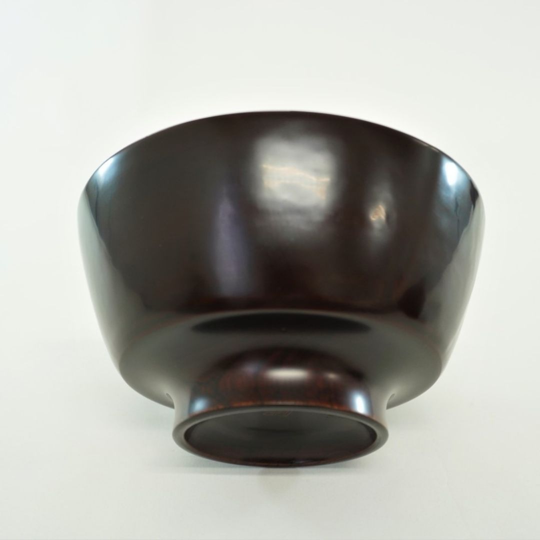 越前 欅一文字大椀 赤溜