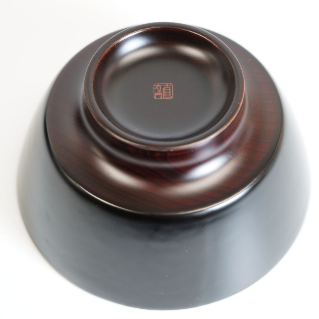 越前 欅一文字大椀 赤溜 – 漆器 高翆