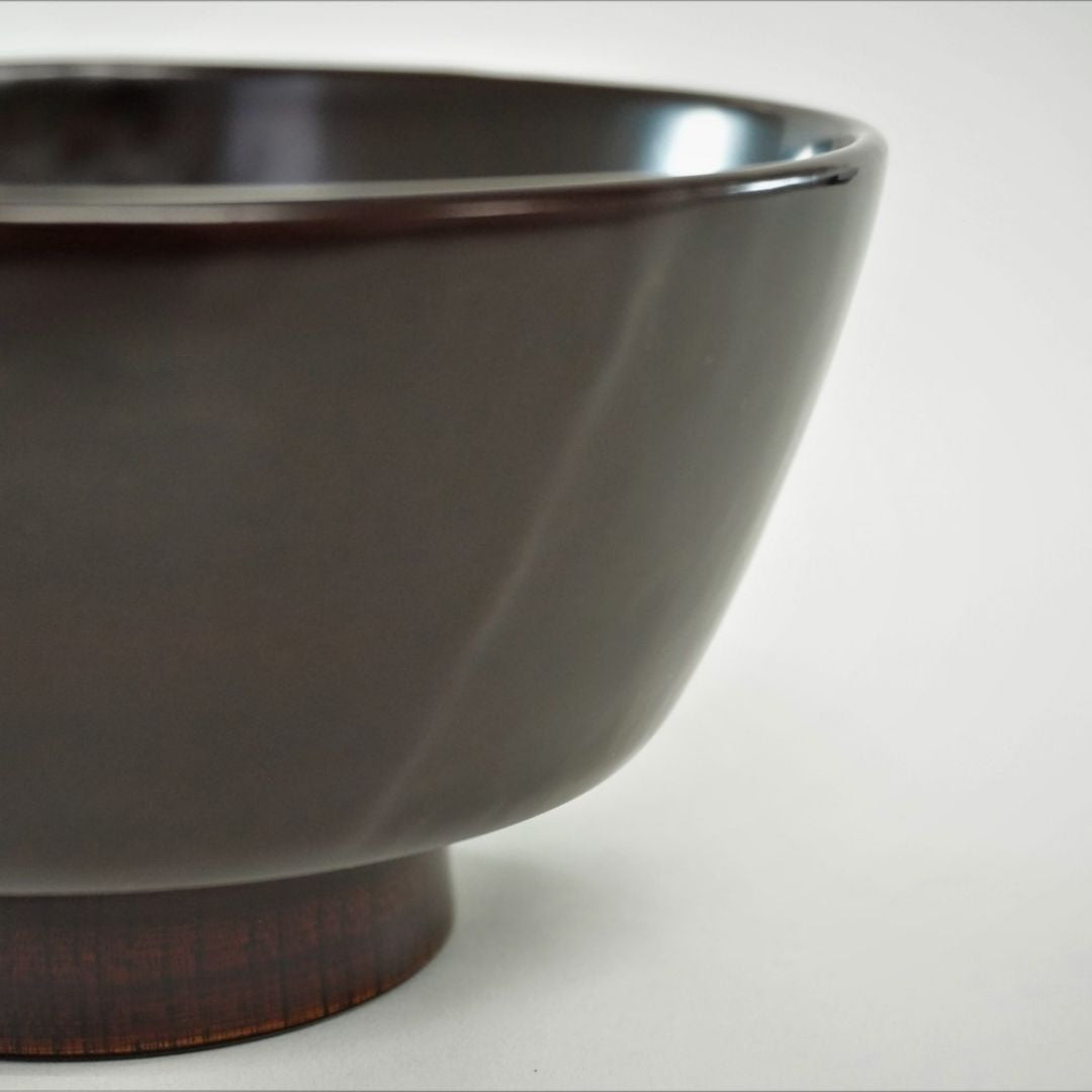 越前 欅一文字大椀 赤溜