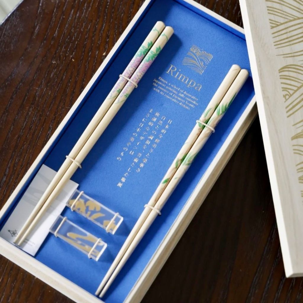 Rimpa 藤×竹 箸置付夫婦箸