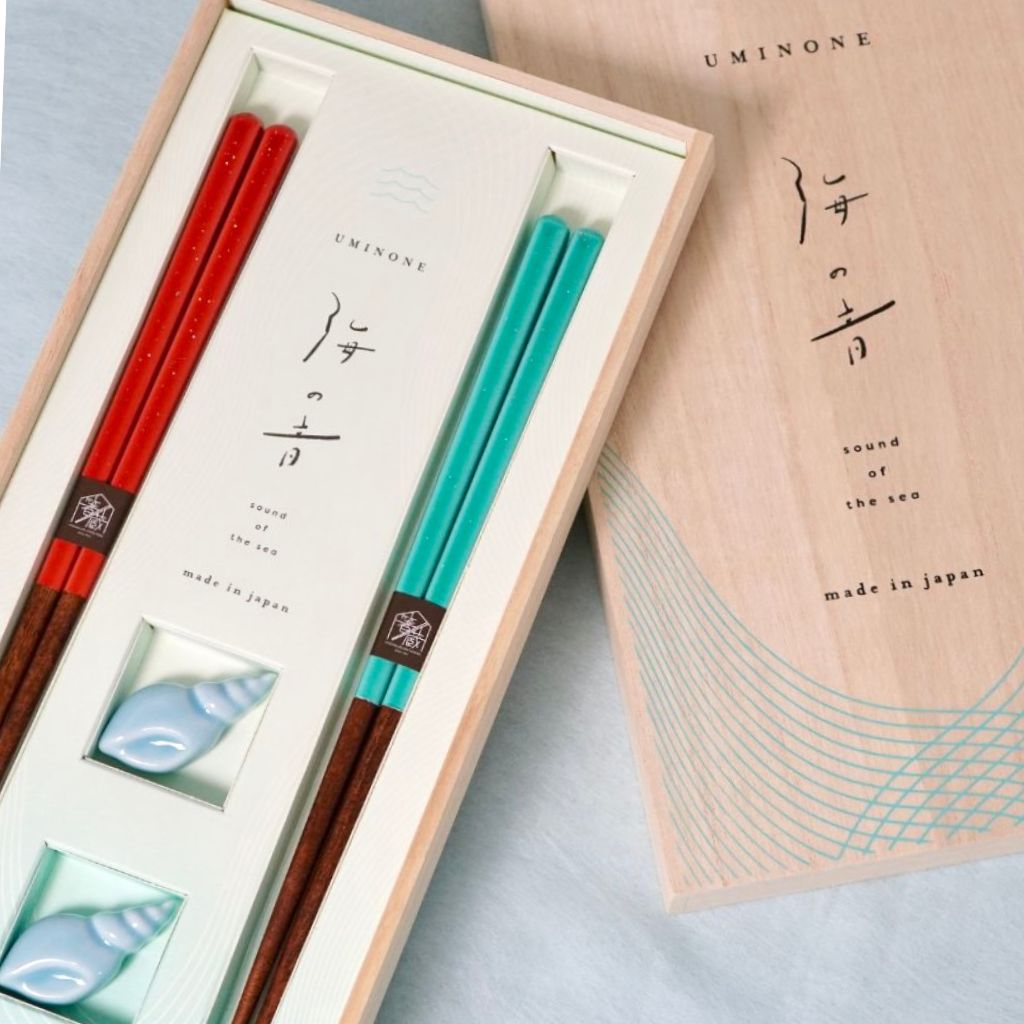 若狭 波のきらめきペア 箸置付夫婦箸