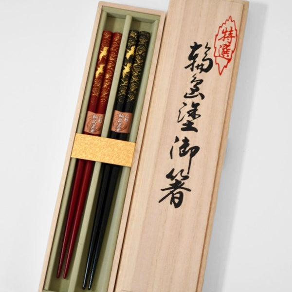 輪島 鶴沈金 夫婦箸
