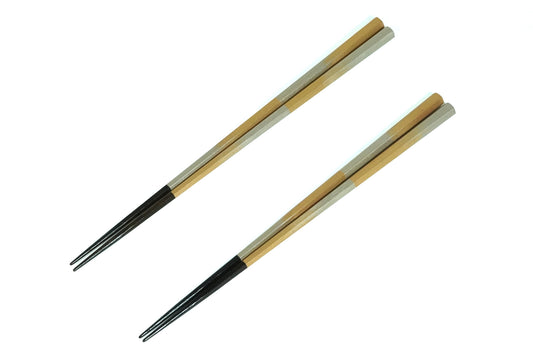 六角箸（黒拭）光華（24cm/22.5cm)比較