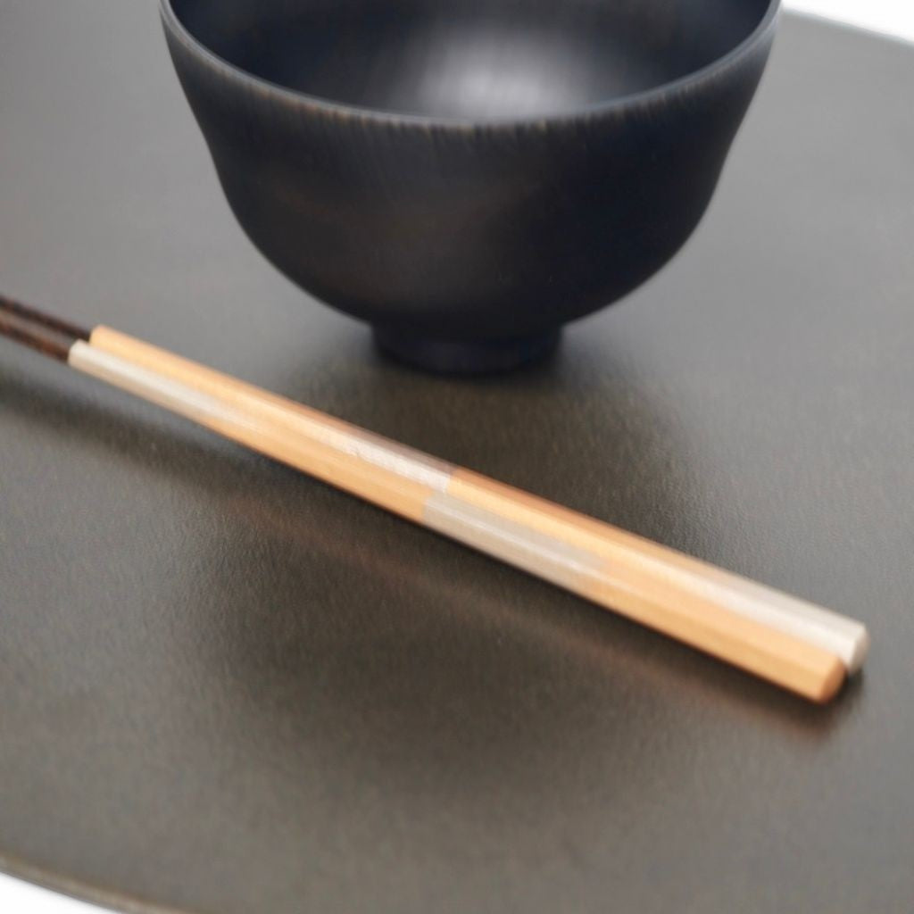 六角箸 黒拭 光華（24cm/22.5cm）