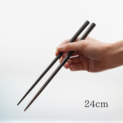 漆八角先黒檀 箸（24.0cm/22.0cm）