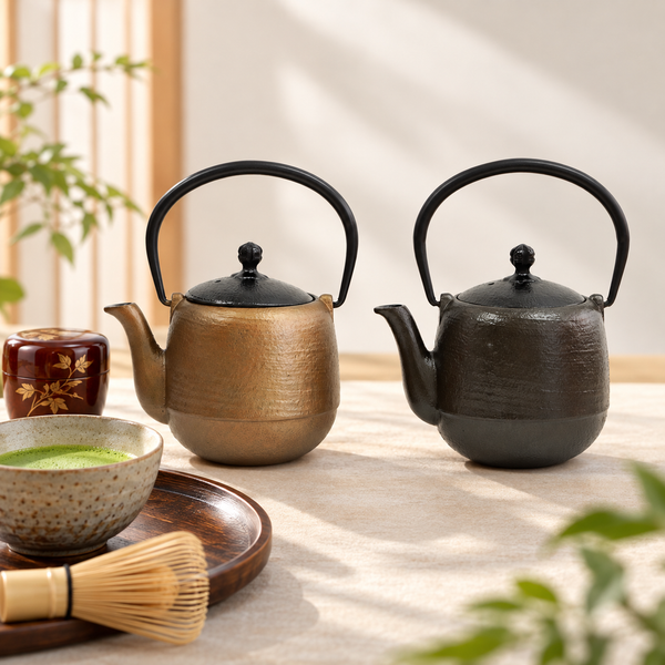 南部鉄器　越前塗　うるしポット なつめ型