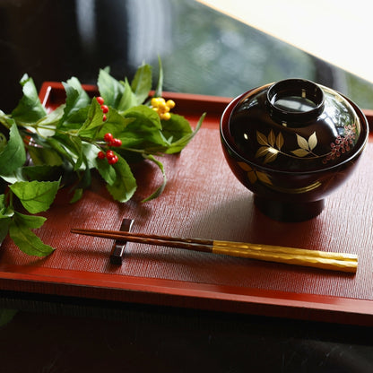 越前塗 布かすみ 長角膳