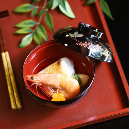 越前塗 布かすみ 長角膳