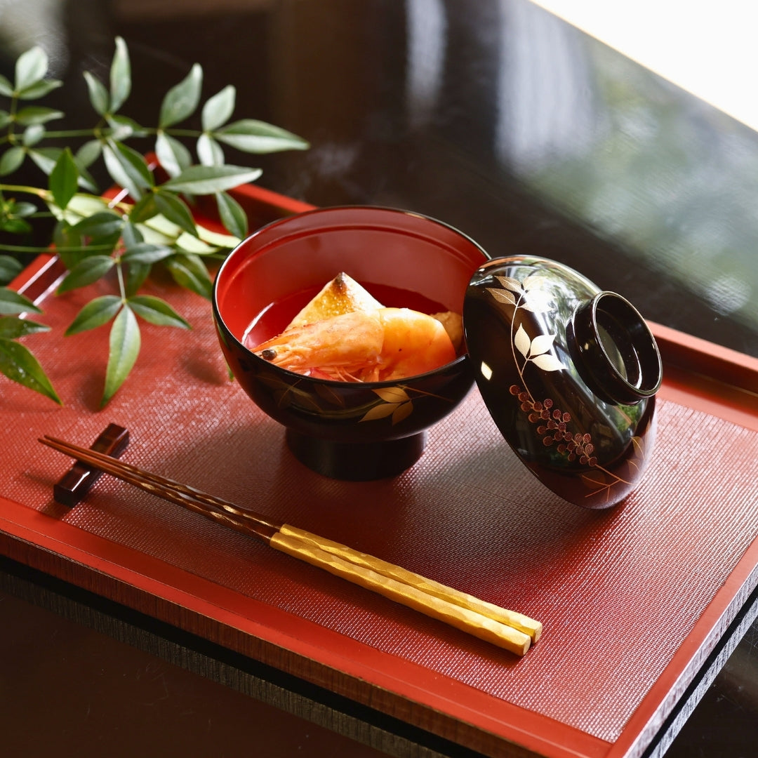 越前塗 布かすみ 長角膳 – 漆器 高翆