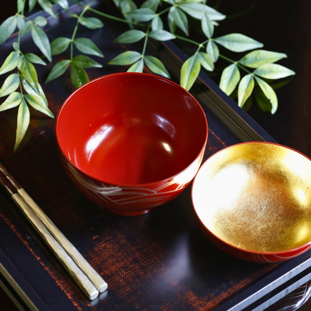 越前塗 布かすみ 長角膳