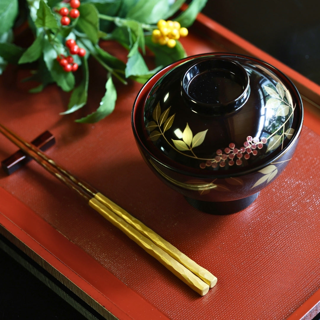 【越前漆器　長角膳×5客】天然木製　 たち吉　折敷　黒塗り　長期保管品 越前漆器 長角膳×5客】天然木製 たち吉 折敷 黒塗り 長期保管品