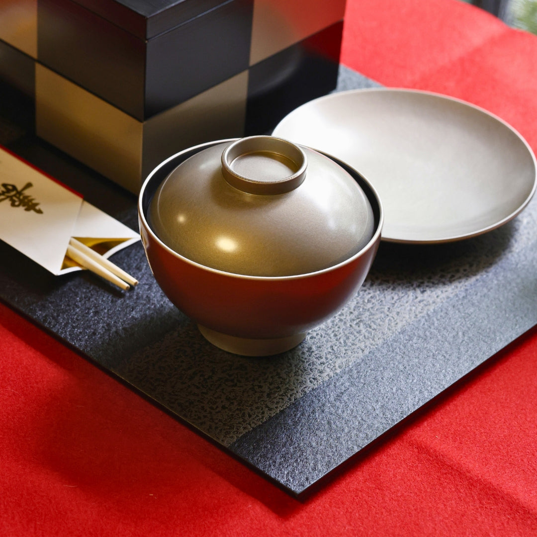 越前塗 和紙張り板膳