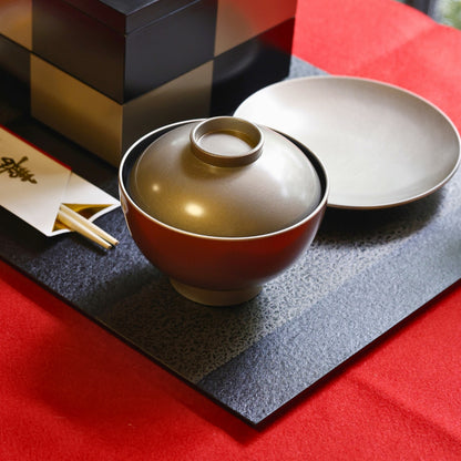 越前塗 和紙張り板膳