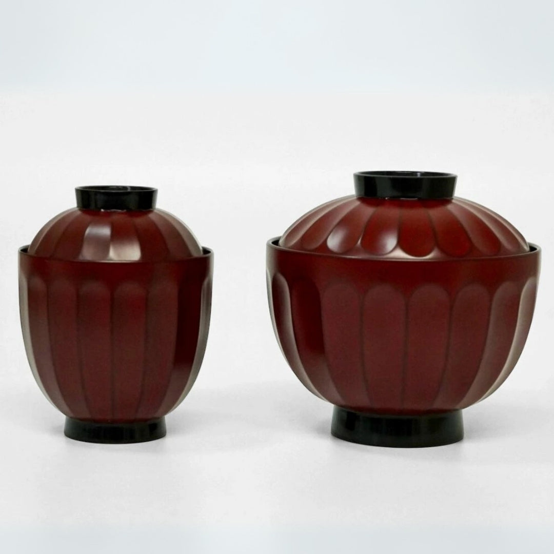 越前漆器　菊割吸物椀　4客セット　美品 越前 菊割吸物椀 – 漆器 高翆