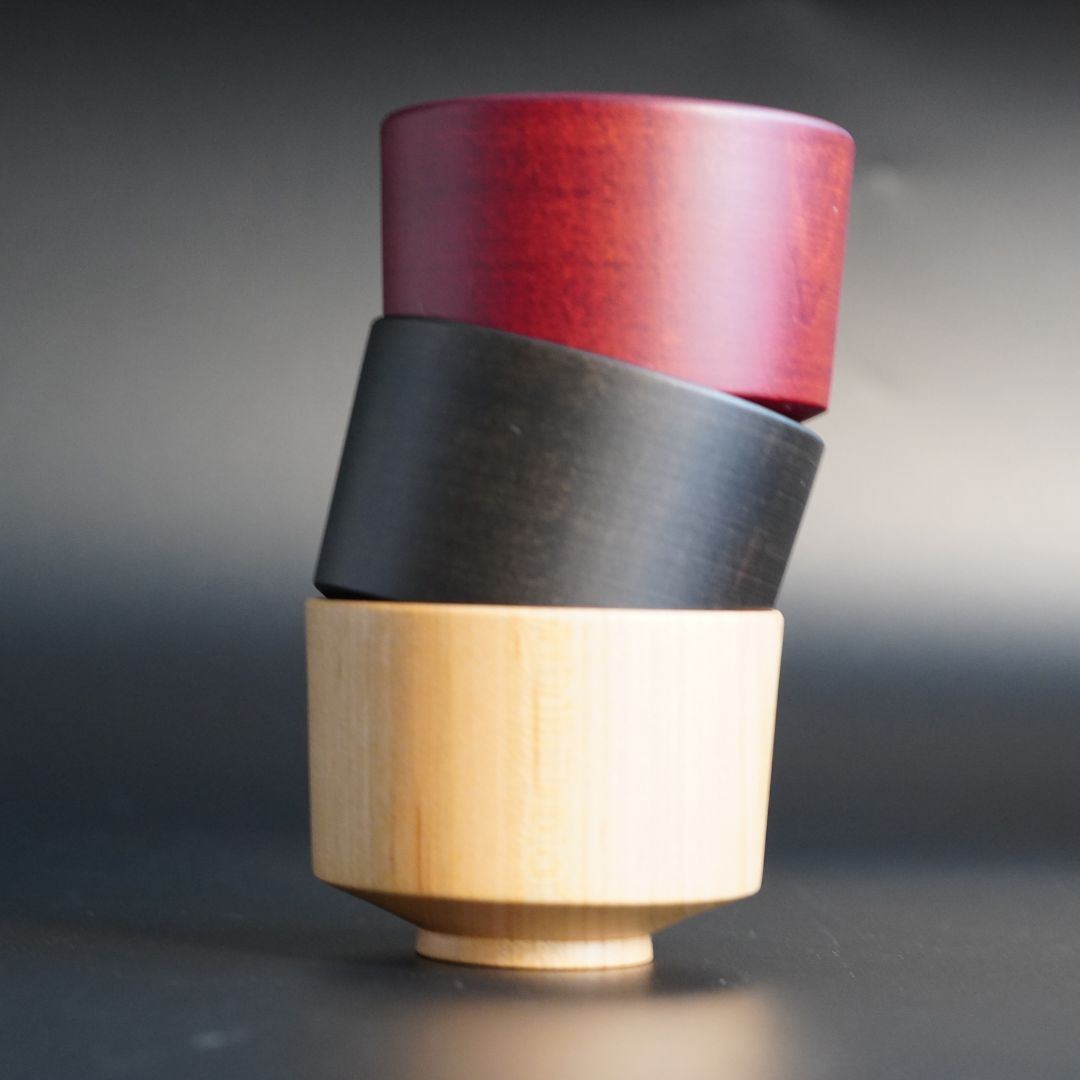 三様彩 ぐい呑み｜漆塗り酒器 高翆オリジナル