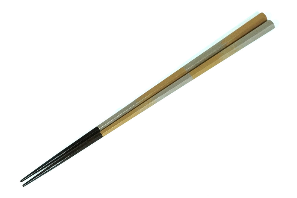 六角箸（黒拭）光華（24cm/22.5cm)全体